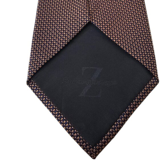 Ermenegildo Zegna Mens 100% Silk Tie - Picture 5 of 5